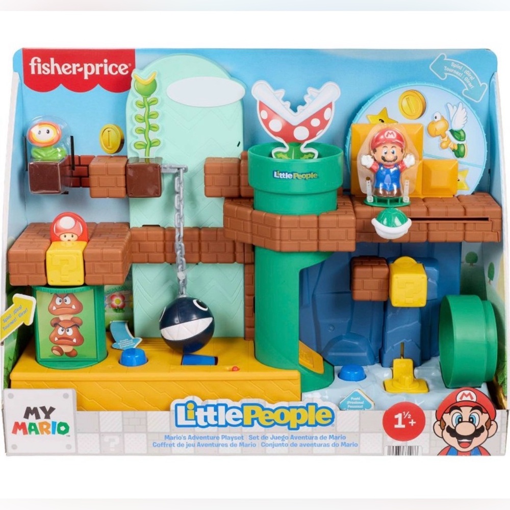 Fisher-Price Little People My Mario Adventure Playset Musical Toddler Toy Set